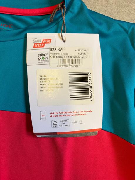 Tričko s uv ochranouvaude kids solaro 158-164 nové, 158