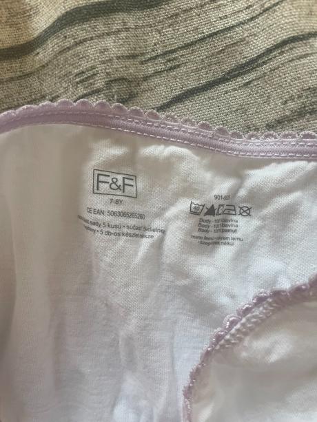 5x dívčí kalhotky f&f 7-8 let, f&f,122