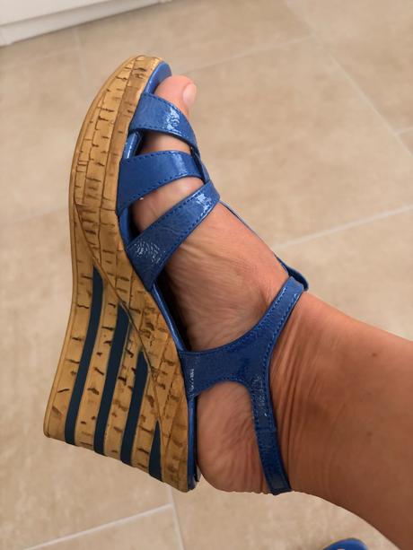 Tamaris modre sandaly na klinu 37, tamaris,37
