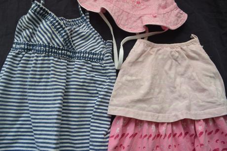 2x bavlněné šaty a klobouk nový  v.92, h&m,92