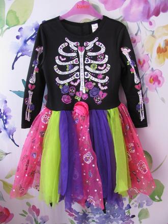 Karneval-nádherné šaty kostlivka, 