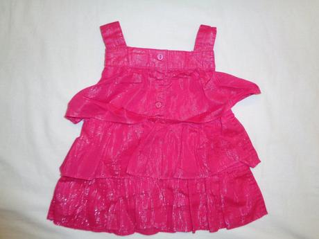 Luxusní růžovo stříbrný volánový top, old navy,92