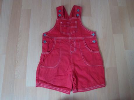 Džínové kraťasy s laclem - červené, vel. 86, next,86