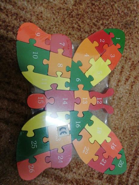 Dětské dřevěné puzzle motýl, 