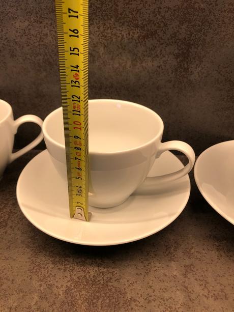 4šálky 2podšálky čaj servis ikea365+ bílá keramika, 