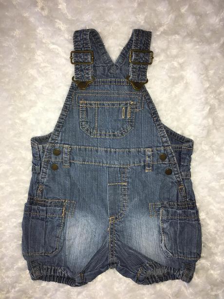 Modré riflové/džínové laclové kraťásky h&m, h&m,62