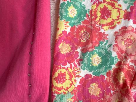 122/128 leginy 3/4 kratke ruzova a s kvety, pepperts,122