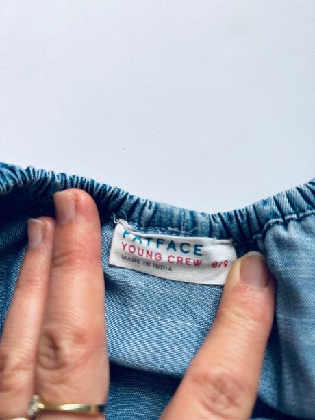 Ob/ šaty letní džínové s vyšíváním  - v.8/9 let, 134