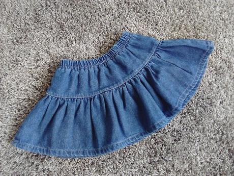 Riflová točící / jeans sukně/ sukýnka, tiny ted,80