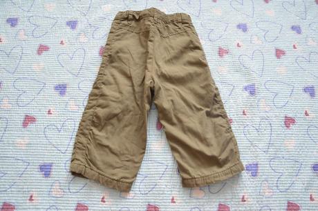Khaki plátěné kalhoty regulace v pase, podšité, 86