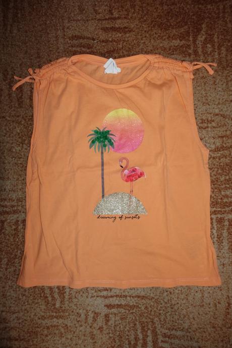 Letní tričko s plameňákem hm vel. 146-152, h&m,146