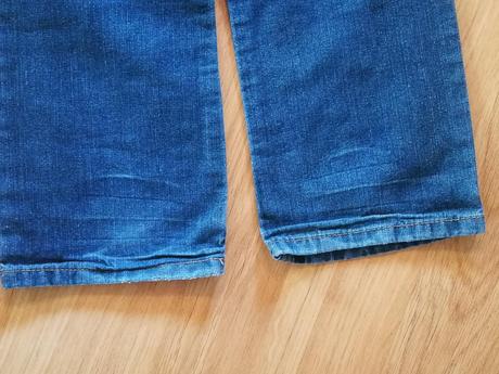 Džíny kalhoty denim, modré, nášivka vel. 116, denim,116