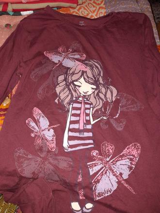 Tričko vínové s holkou obrázkem 164, f&f,164