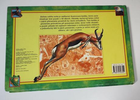 Kniha s puzzle zvířata celého světa,