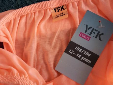 Lososové tričko-top zn."y.f.k." vel."158-164", 164