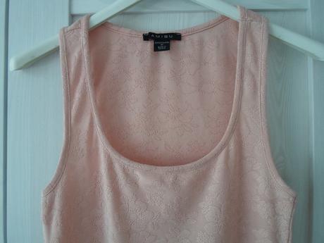 Růžové meruňkové krajkové tričko tílko top, amisu,xs