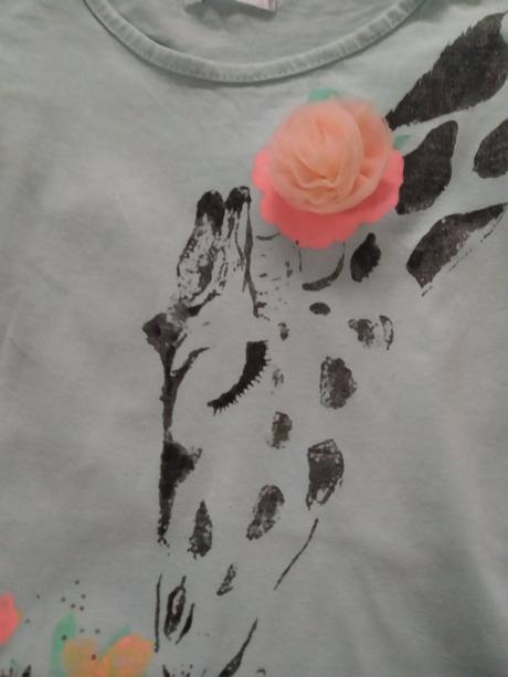 Zelenkavé tričko s kolouškem a žirafou vel. 128, pepco,128