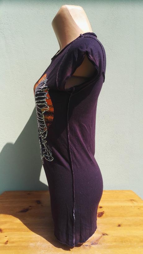 Dlouhý zdobený top tričko bik bok - vel.m, m