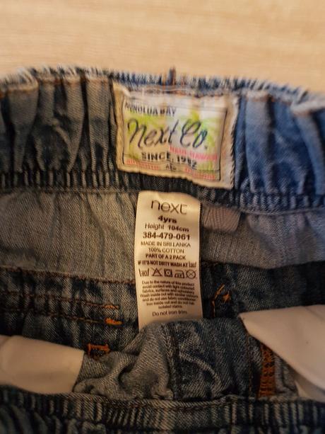 Džínové šortky, next,104