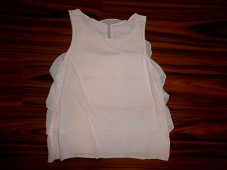 Luxusní světle růžový volánový top 146/152, h&m,146