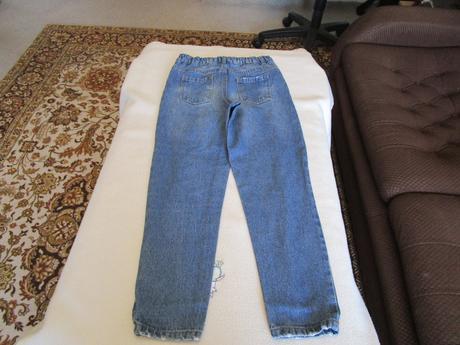 Pěkné trhané modré rifle, jako nové, vel. 140, 140