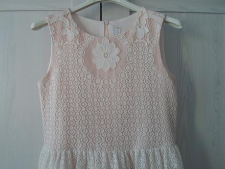 Bílé růžové krajkové šaty šatičky, lindex,152