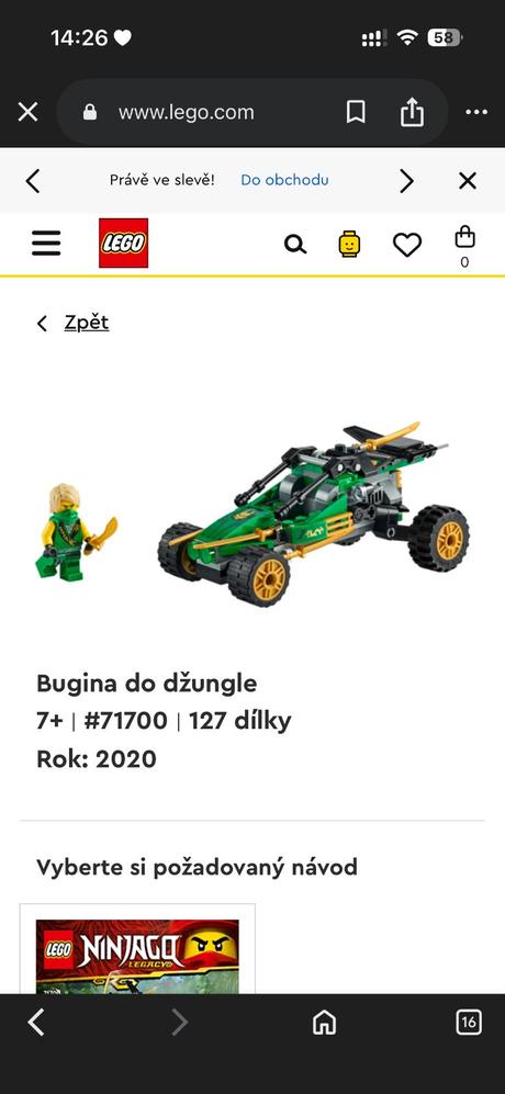 Lego ninjago 71700 bugina do džungle,