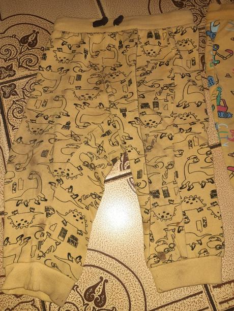 Klučičí tepláky dinosaur, auta, oranžové vel. 80, topomini,80