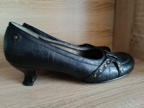 Černé lodičky, kačenka podpatek, vel. 39, 39