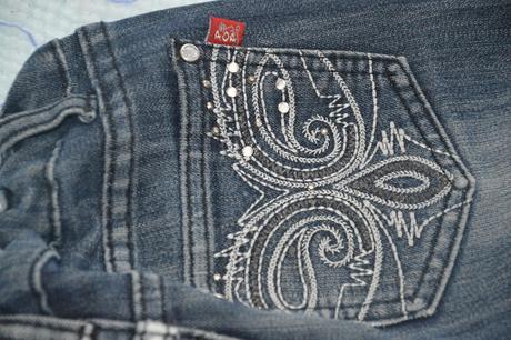 Elastické džíny rifle s kamínky, 140