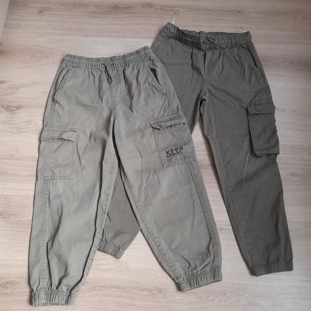 Dětské plátěné kalhoty (2 ks), c&a/y.f.k, vel. 134, c&a,134