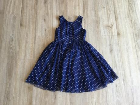 Puntíkaté šaty s kytkou, h&m,128