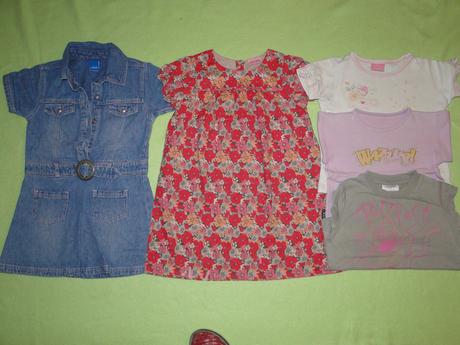 2x šaty tunika + 3ks trika navíc v.98, 86–98