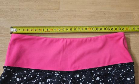 Legíny sportovní černé s růzovým pasem hm, h&m,146