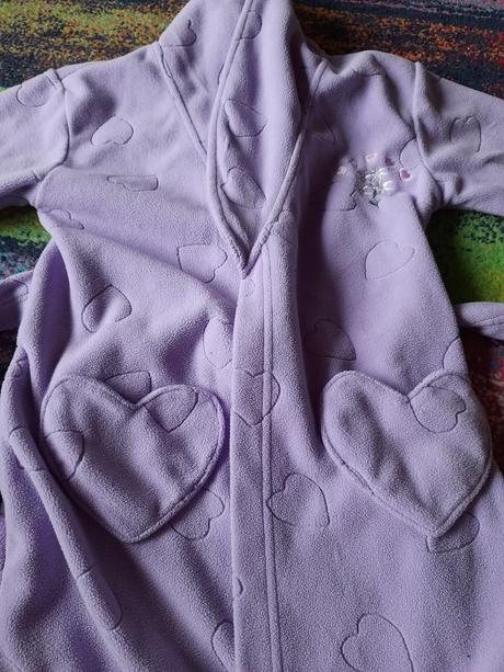 Holčičí fialkový župan se srdíčky na holčičku, 128