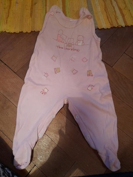 Krásné bavlněné dupačky růžové three little animal, 68