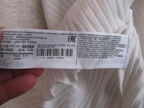 Bílé bavlněné řádkované tričko mng, 140