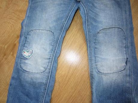 Beruškové zaplátové džíny, rifle, h&m,98