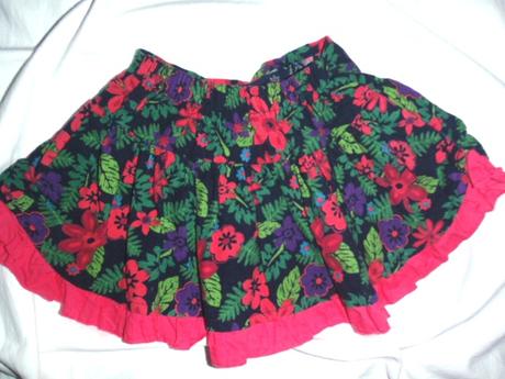 Luxusní manžestrová sukýnka s volánkem - květy, early days,74