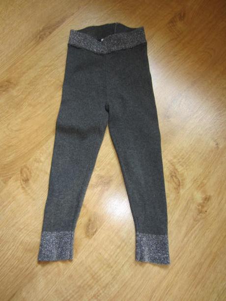 Teplé úpletové legíny se stříbrnou nitkou, h&m,92