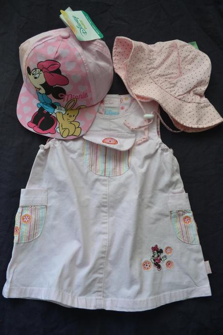 Šaty disney,klobouček a kšiltovka na 4-6 měs, disney,68