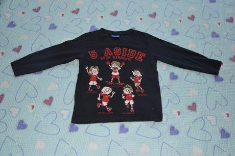 Černé tričko dl. rukáv,  s fotbalisty, cherokee,92