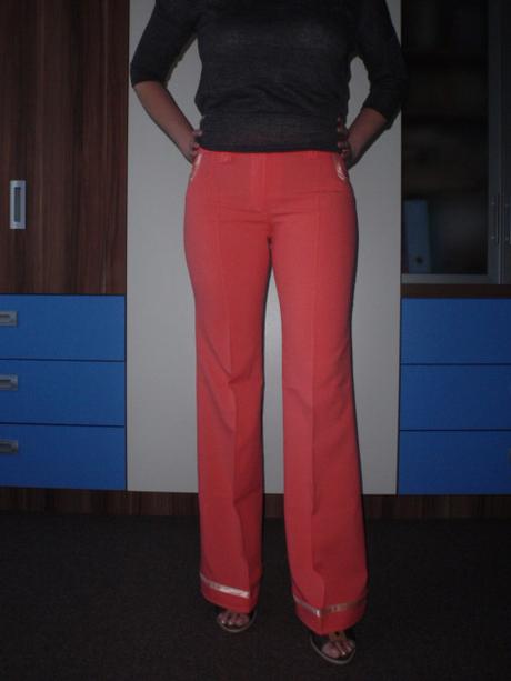 Kalhoty vel.38 meruňkové, m