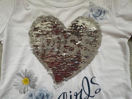 Dívčí tričko s měnícími flitry, vel. 122, 122