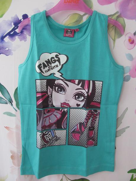 Letní tyrkysové tričko bez rukávů-monster high, 128