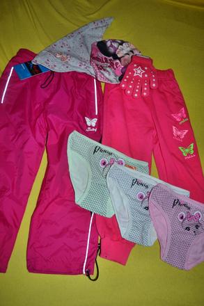 Dívčí set v.98, sportovní kalhoty,tepláky,rukavice, 86–98