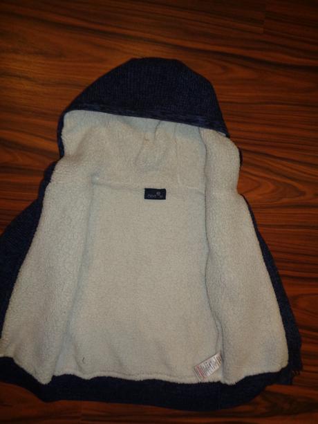 Luxusní modrý svetr podšitý kožíškem od nextu, next,98