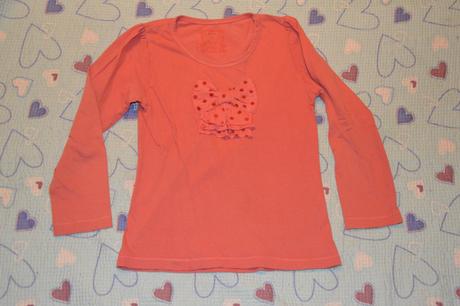 Bavlněné triko dl. rukáv s mašlí, pumpkin patch,134