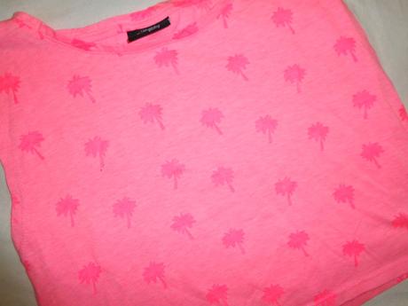 Luxusní svítivě růžové tričko palmy 146/152, 146 / 152