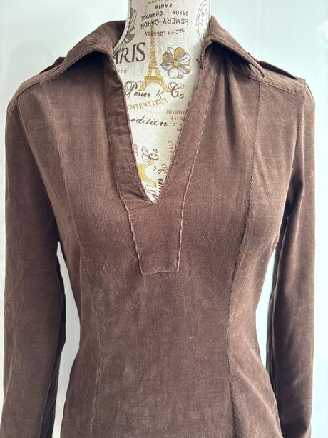 Hnědé šaty / dlouhé košilové šaty ve velikosti 34, 34